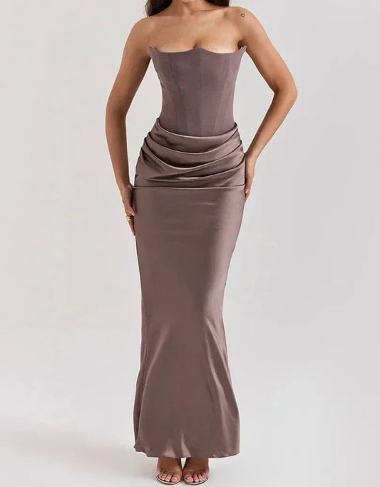 Ava - Elegant Strapless Maxi Dress